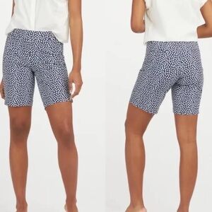 Spanx Small Shorts 10” Sunshine Shorts in Navy Painted Dot NWT